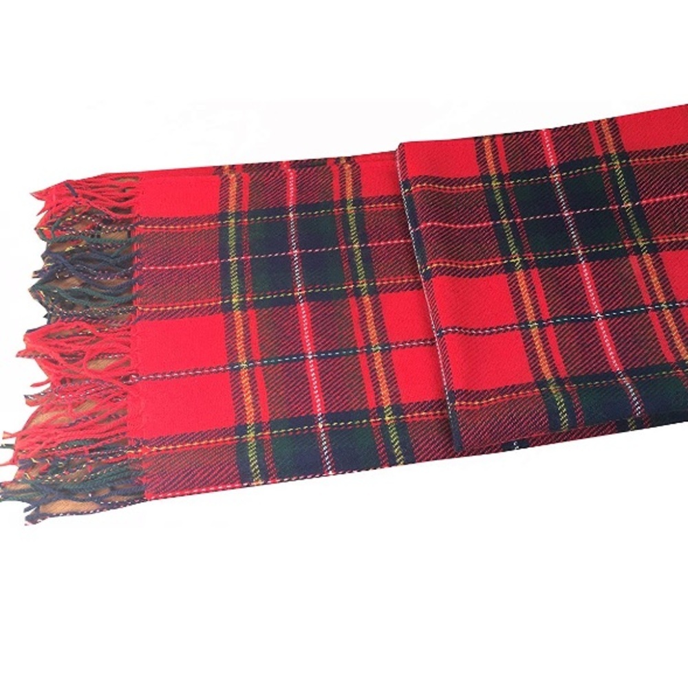 Cozy RED BLOGGER Oversized PLAID Woman’s Scarf ❤️ - Picture 4 of 8